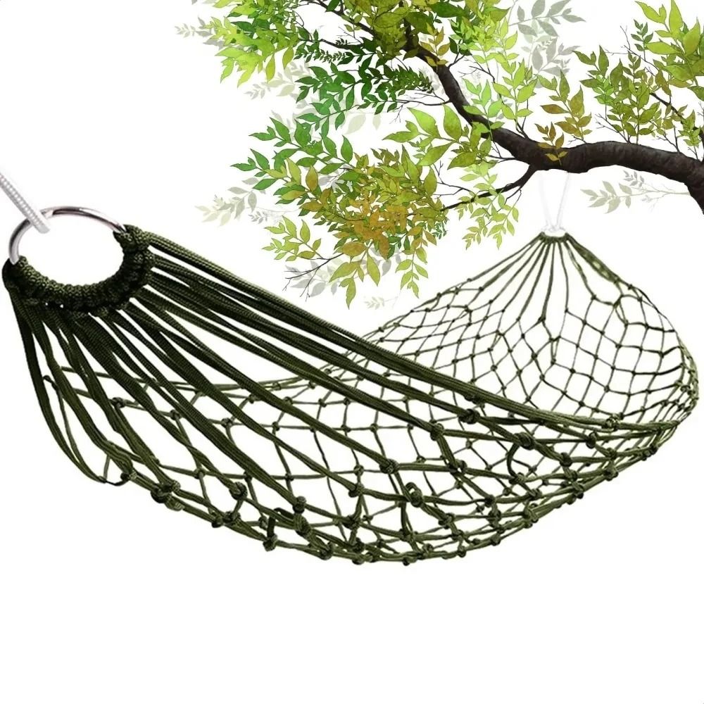 Camping Hammock - With Rope Nylon Mesh Hammock Portable