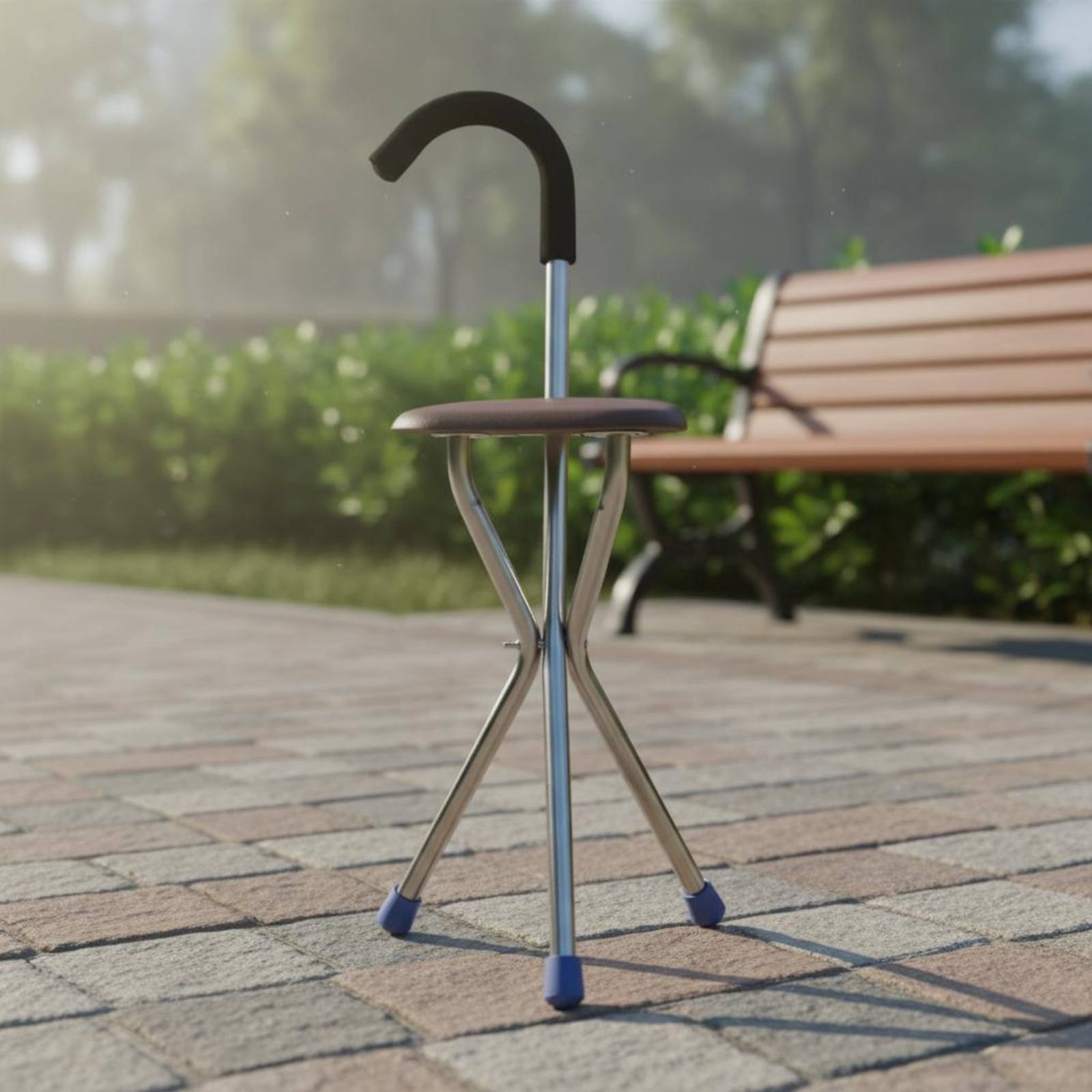 Trekking Poles - Hiking Cane with Seat Anti-Slip Portable