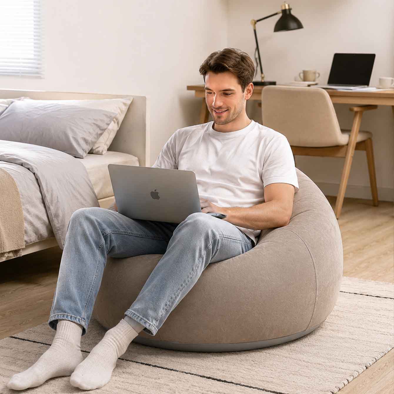 1PC Inflatable Bean Bag Chairs - Outdoor Camping Couch ulasan dan harga