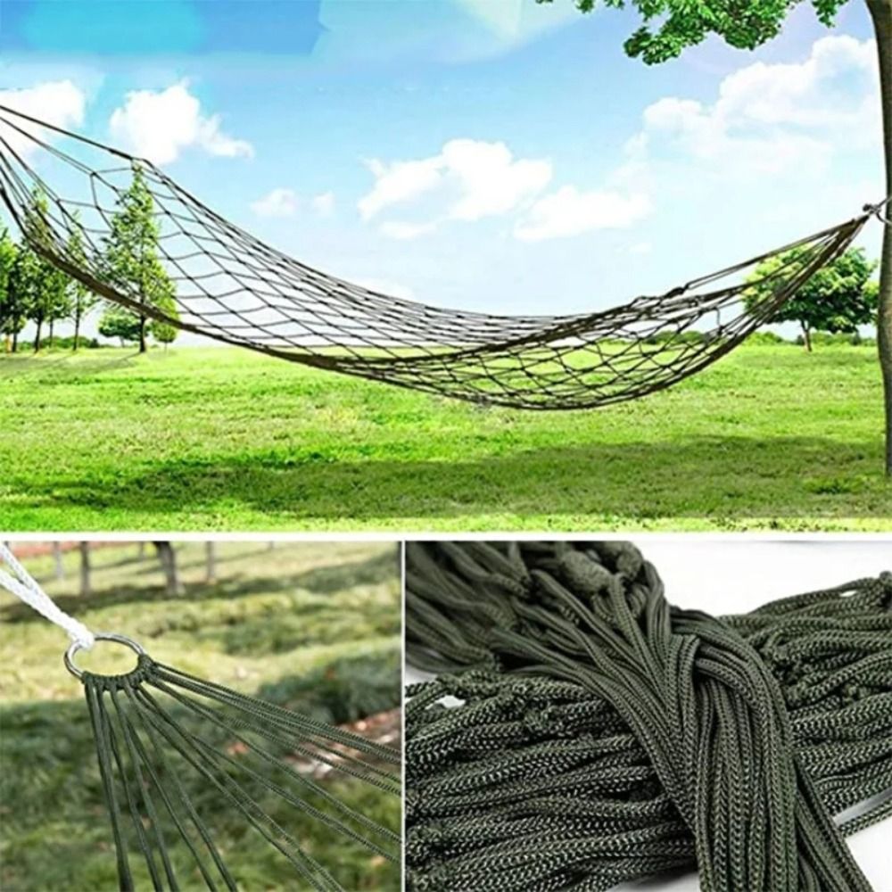 With Rope Nylon Mesh Hammock P - Camping Hammock ulasan dan harga