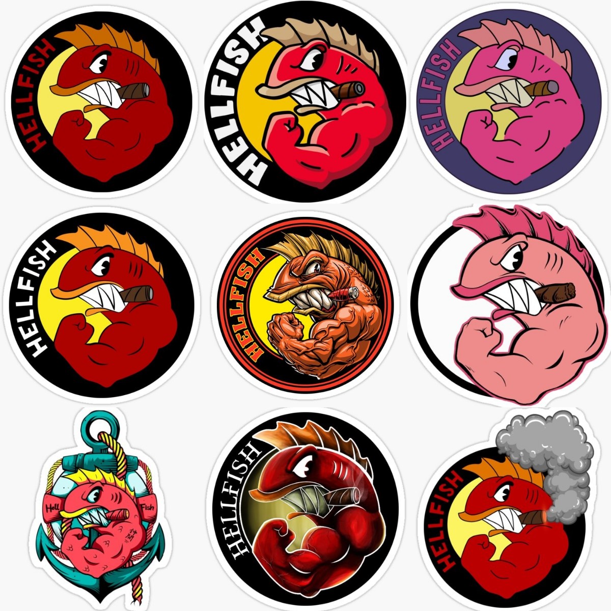 Hellfish Logo Vinyl Car Sticke - Outdoor Camping Logo ulasan dan harga