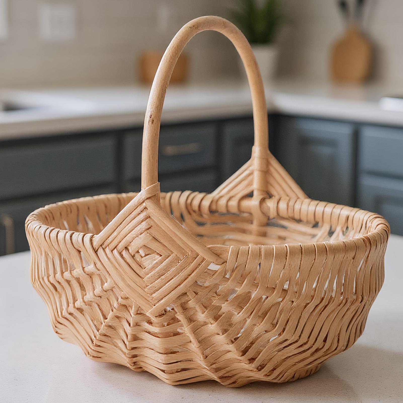 Woven Wicker Picnic Basket Wit - Outdoor Camping Activities ulasan dan harga