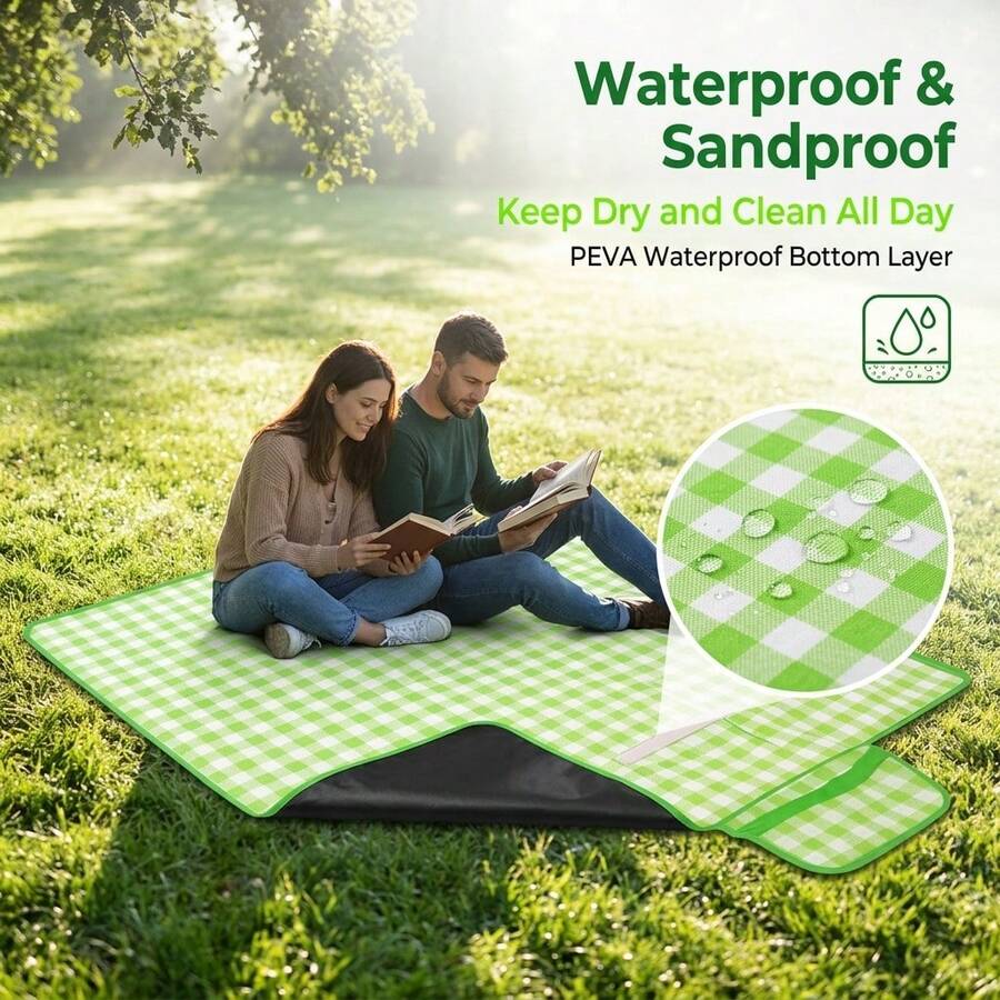 Waterproof Foldable Checkered  - Outdoor Camping Mats Large ulasan dan harga