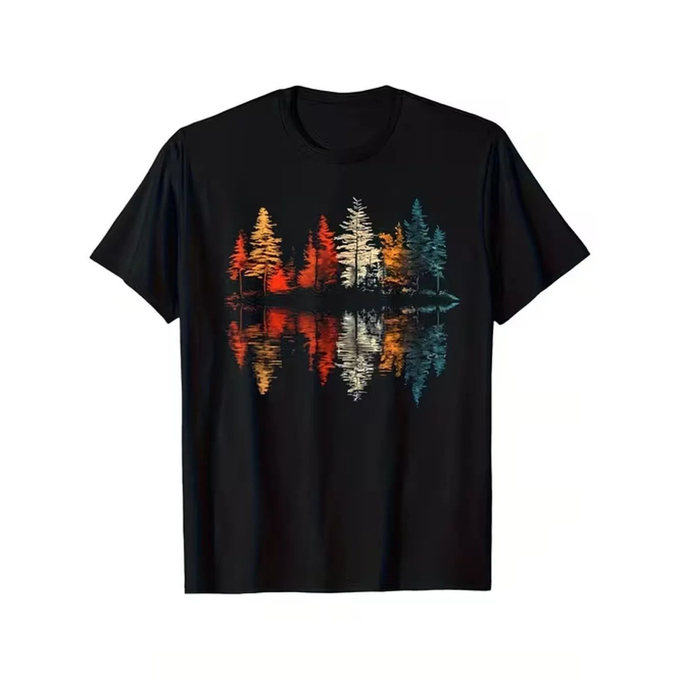 Mens Retro Reflection Print T  - Outdoor Camping Activities ulasan dan harga