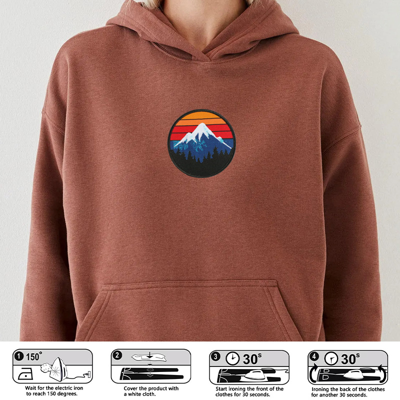1pc Retro 70s Mountain Patch I - Outdoor Camping Logo ulasan dan harga
