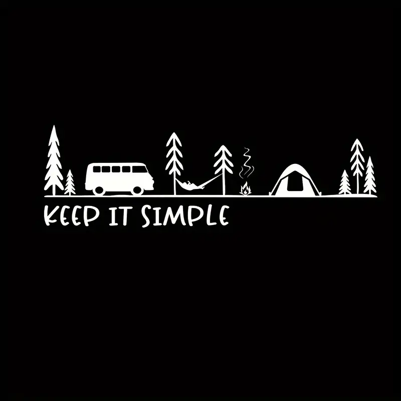 Minimalist Camping Scene Vinyl - Outdoor Camping Logo ulasan dan harga
